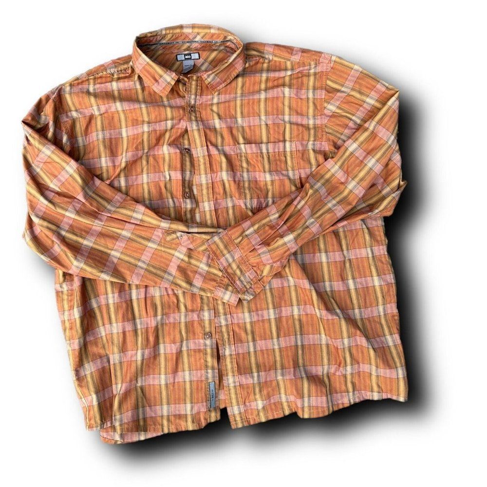 REI Plaid Hiking Men’s XXL “Recreational Equipment” 100% Cotton Flannel